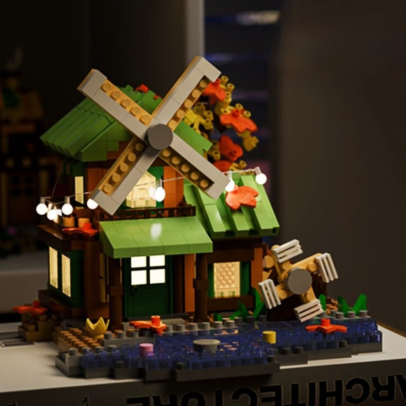 Windmill Lodge | Forest Log Cabin |  717 Pieces Block Set