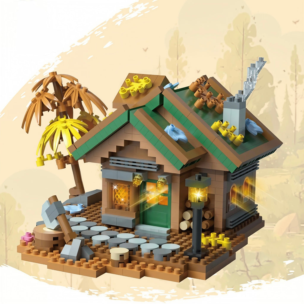 Woodland Retreat | Forest Log Cabin | 781 Pieces Block Set