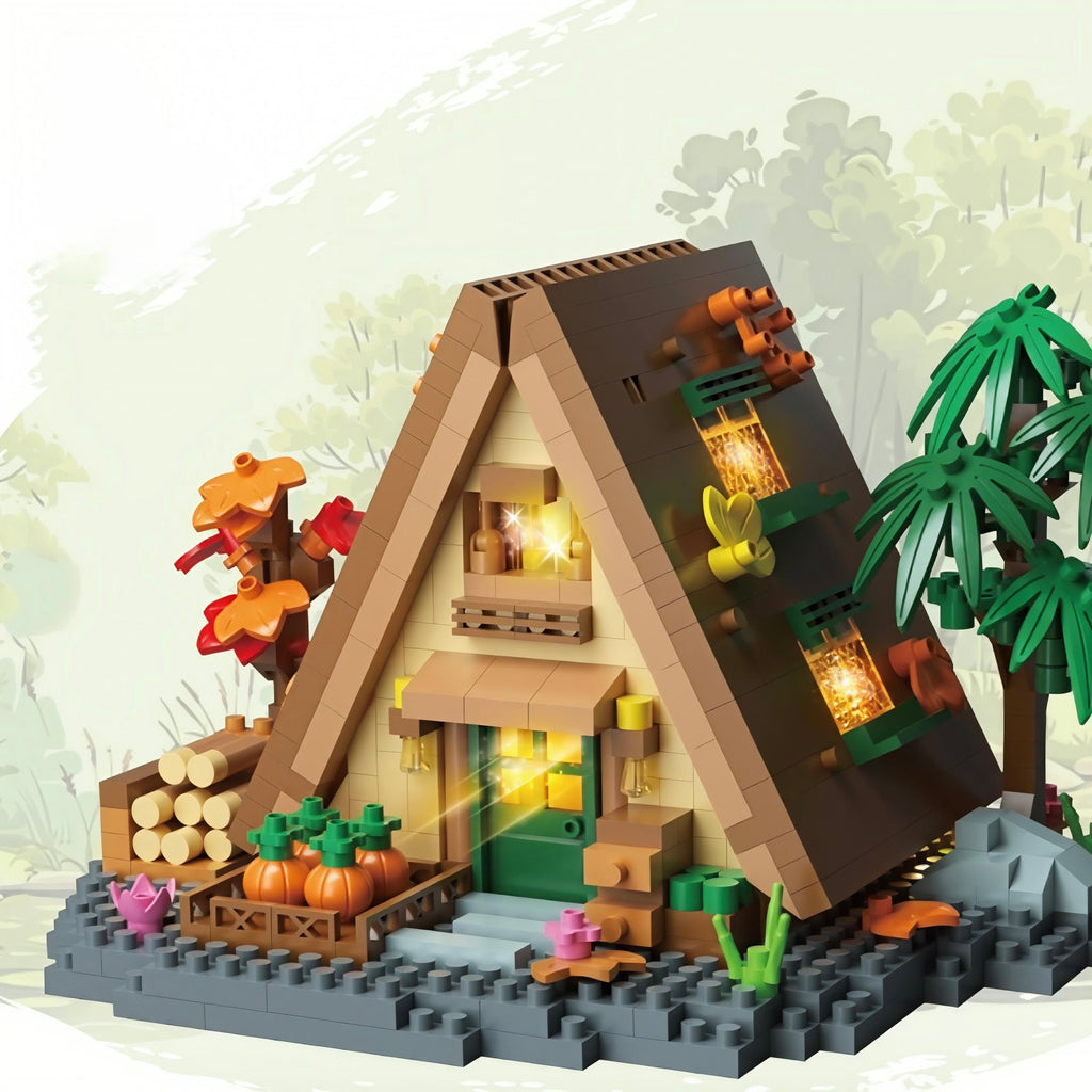Pine Retreat | Forest Log Cabin |  721 Pieces Block Set