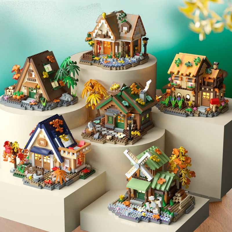 Windmill Lodge | Forest Log Cabin |  717 Pieces Block Set